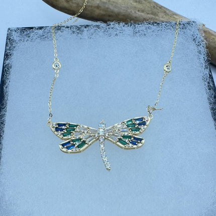 Vintage Blue Fire Minimalist Necklace - 925 Sterling Silver Chain