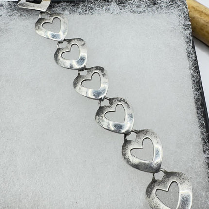 Vintage Heart Charm Bracelet - Dainty Stackable Layered Every day 925 Sterling Silver