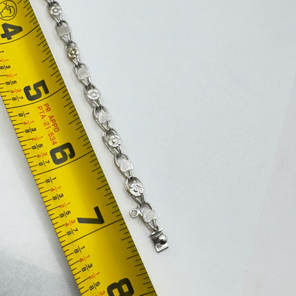 Vintage Heart Charm Bracelet - Dainty Stackable Layered Every day 925 Sterling Silver