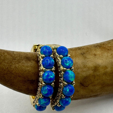 Vintage Opal Hoop Earrings