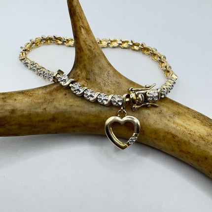 Vintage Silver Tennis Bracelet |Diamond Chip 925 Sterling Silver Stackable Everyday Prom Jewelry