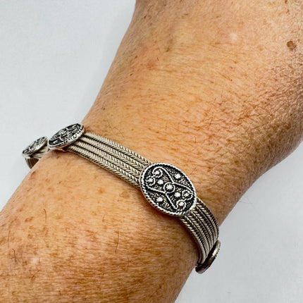 Vintage Mesh Bracelet 925 Sterling Silver