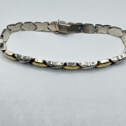 Vintage XO Gold Tennis Bracelet Infinity Hugs and Kisses Golden 925 Sterling Silver Stacking Layered Wedding Prom Jewelry