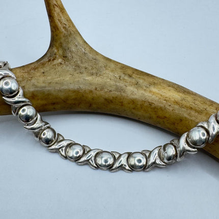 Vintage XO Tennis Bracelet Infinity Hugs and Kisses 925 Sterling Silver Stacking Layered Wedding Prom Jewelry