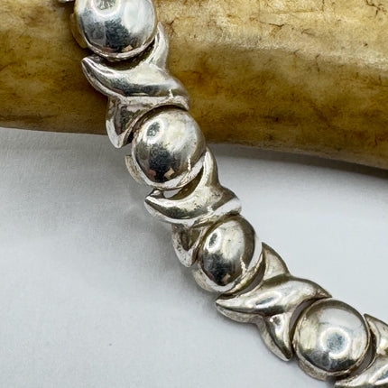 Vintage XO Tennis Bracelet Infinity Hugs and Kisses 925 Sterling Silver Stacking Layered Wedding Prom Jewelry