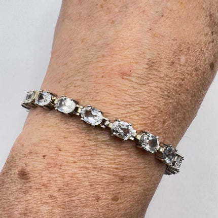 vintage quartz bracelet Gemstone Set in 925 Sterling Retro Silver