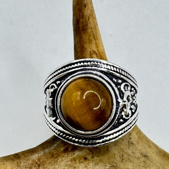 Vintage Silver Bronze Poison Ring