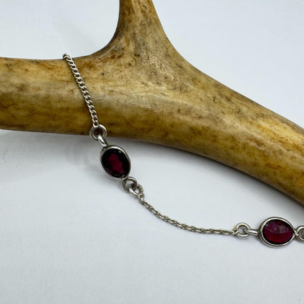 Vintage Garnet Station Bracelet