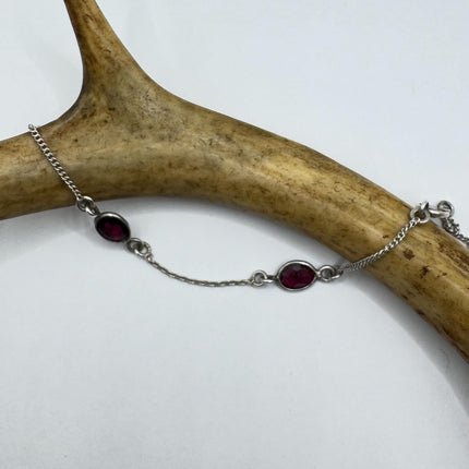 Vintage Garnet Station Bracelet