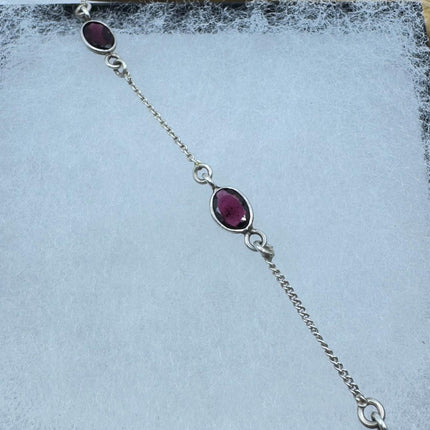 Vintage Garnet Station Bracelet