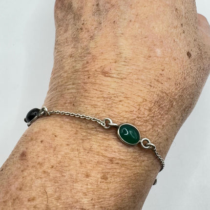 Vintage Mixed Gemstone Station Bracelet