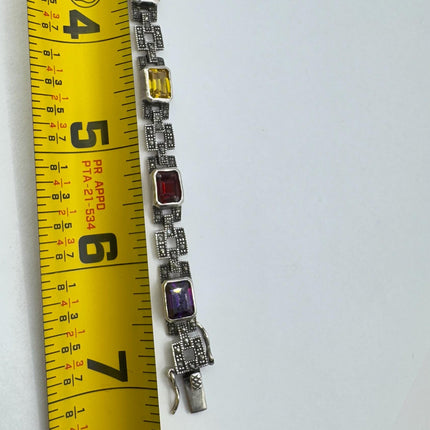 Vintage Mixed Gemstone Station Bracelet