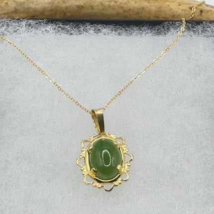 Vintage Jade Gold Filled Necklace - Lucky Everyday Minimal