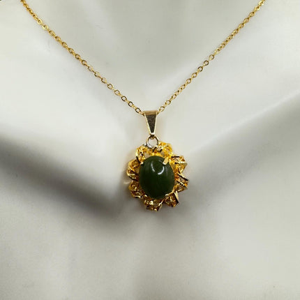 Vintage Jade Gold Filled Necklace - Lucky Everyday Minimal