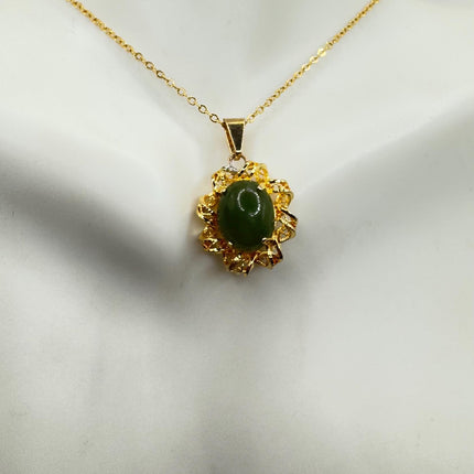 Vintage Jade Gold Filled Necklace - Lucky Everyday Minimal
