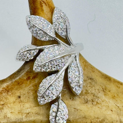 Vintage Crystal Stacking Eternity Promise Ring Wedding Band 925 Sterling Silver
