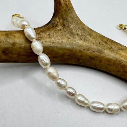 Vintage Pearl Gold Silver Tennis Bracelet