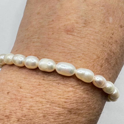 Vintage Pearl Gold Silver Tennis Bracelet