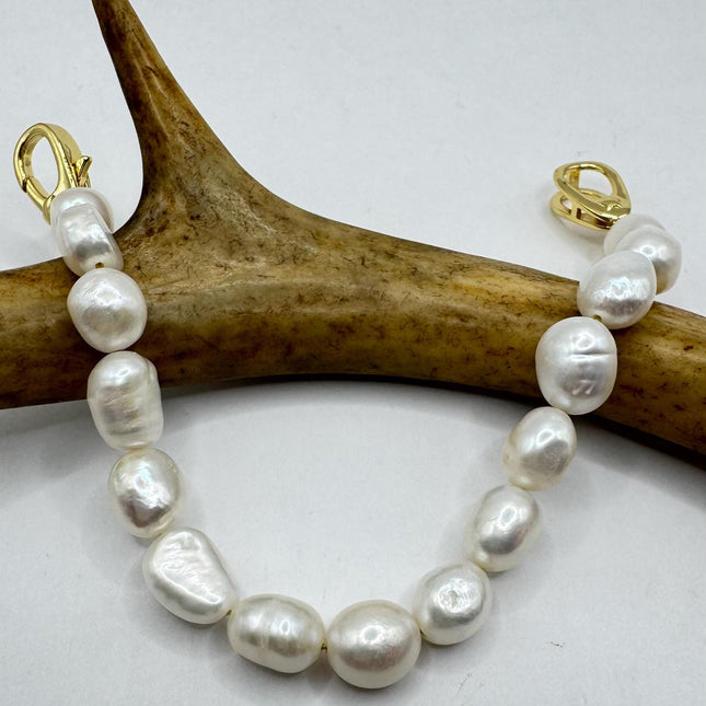 Vintage Pearl Gold Silver Tennis Bracelet
