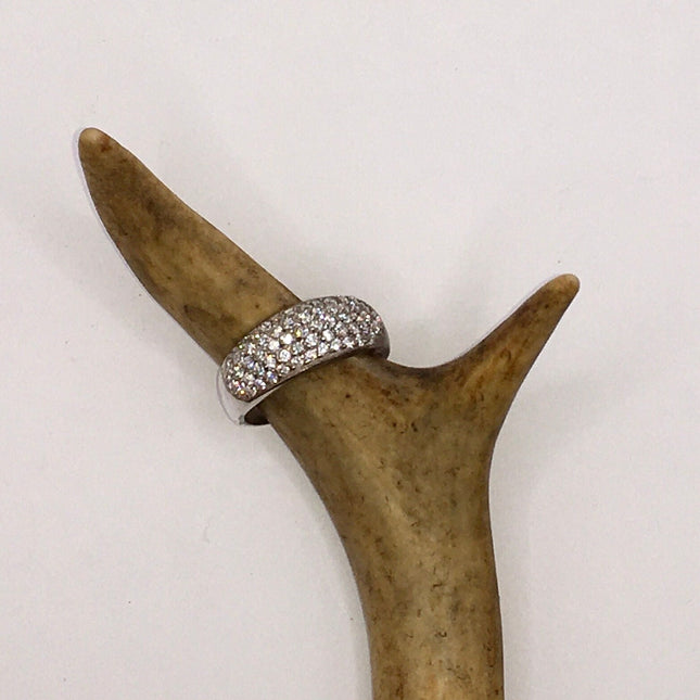 Vintage Crystal Stacking Eternity Promise Ring Wedding Band 925 Sterling Silver