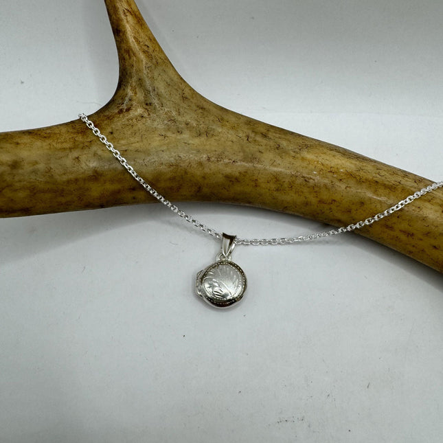 Vintage Silver Locket | Tiny Silver Heart Photo Memory Charm Pendant | 925 Sterling Silver Delicate Chain | Small Photo Mini Memory Necklace