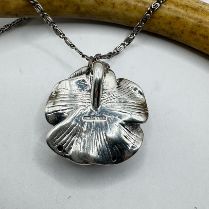 Vintage Rose flower Pendant Necklace