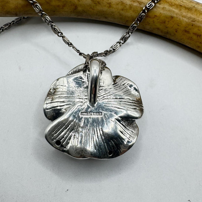 Vintage Rose flower Pendant Necklace