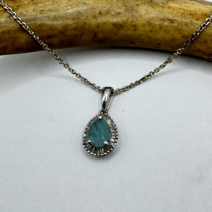 Vintage Green Emerald Boho Silver Choker Necklace - Antique Style Design