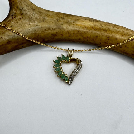 Vintage Green Emerald Boho Gold 925 Sterling Silver Choker Necklace - Antique Style Design