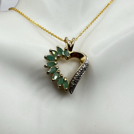 Vintage Green Emerald Boho Gold 925 Sterling Silver Choker Necklace - Antique Style Design