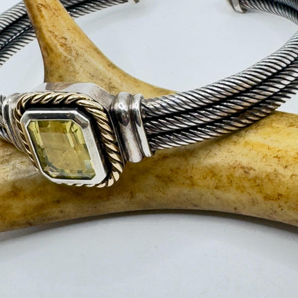 Vintage Golden citrineGemstone Cuff Bracelet