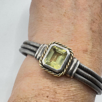 Vintage Golden citrineGemstone Cuff Bracelet
