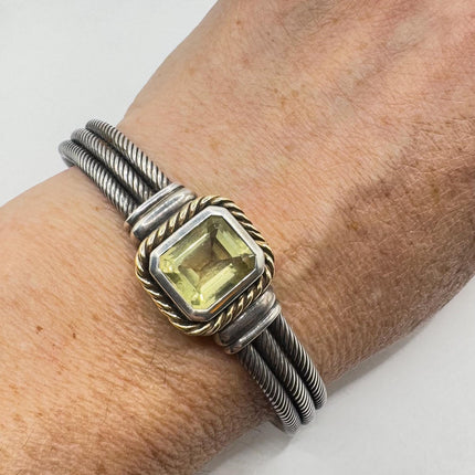 Vintage Golden citrineGemstone Cuff Bracelet