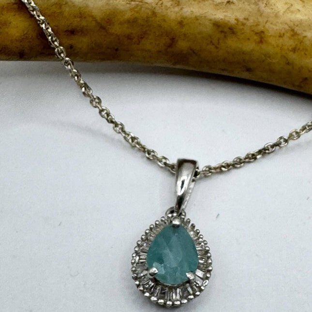 Vintage Green Emerald Boho Silver Choker Necklace - Antique Style Design