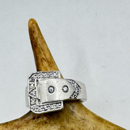 Vintage Silver Buckle Ring