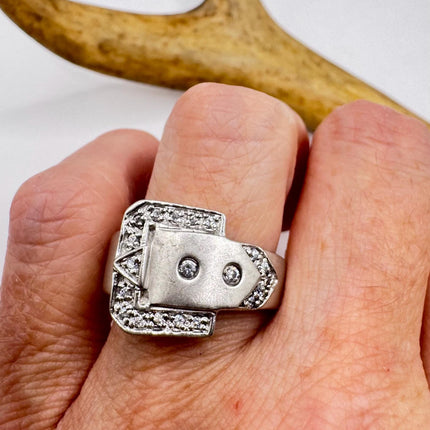 Vintage Silver Buckle Ring