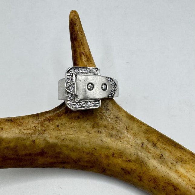 Vintage Silver Buckle Ring