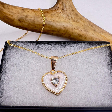 Vintage Gold Cameo Pendant | Heart BlueMother Child Prayer Charm |Gold Filled Chain Necklace