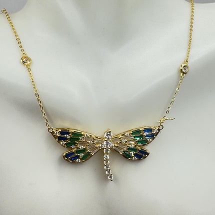 Vintage Blue Fire Minimalist Necklace - 925 Sterling Silver Chain