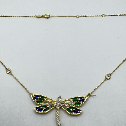 Vintage Blue Fire Minimalist Necklace - 925 Sterling Silver Chain