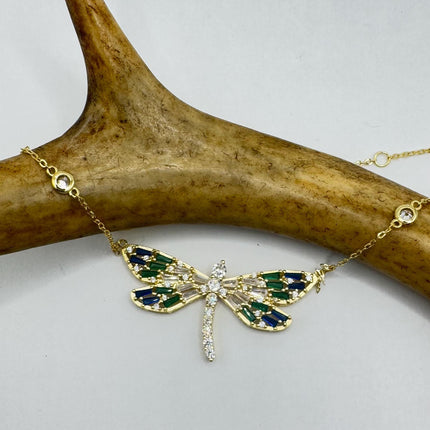Vintage Blue Fire Minimalist Necklace - 925 Sterling Silver Chain