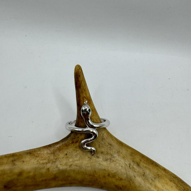 Vintage Tiny Silver Snake Ring | Serpent Wedding Cocktail Ring | 925 Sterling Silver - Unique Treasure - Free US Shipping