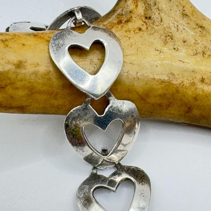 Vintage Heart Charm Bracelet - Dainty Stackable Layered Every day 925 Sterling Silver