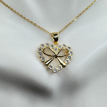 Vintage White Enamel Heart Pendant