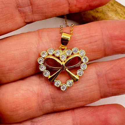 Vintage White Enamel Heart Pendant