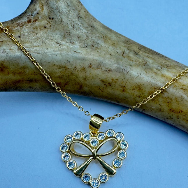 Vintage White Enamel Heart Pendant