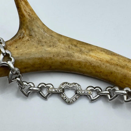Vintage Silver Tennis Bracelet |Diamond Chip 925 Sterling Silver Stackable Everyday Prom Jewelry