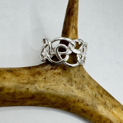 Vintage Silver Ring |Celtic Boho Statement Wedding Band Ring 925 Sterling Silver Band