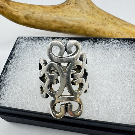 Vintage Silver Ring |Celtic Boho Statement Wedding Band Ring 925 Sterling Silver Band