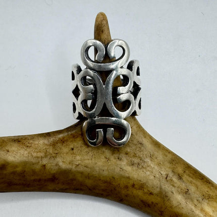Vintage Silver Ring |Celtic Boho Statement Wedding Band Ring 925 Sterling Silver Band